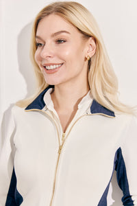 Farrow Full Zip-Up Ivory/Navy