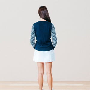 Sothern Sweater Navy Hounds-tooth