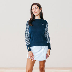 Sothern Sweater Navy Hounds-tooth